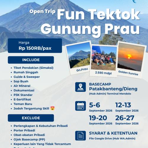 One Day Trip | Fun Tektok Gunung Prau Mepo Basecamp September 2026
